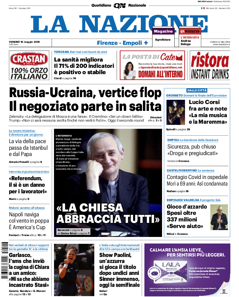 Prima-pagina-la nazione-edizione-di-oggi-20250516